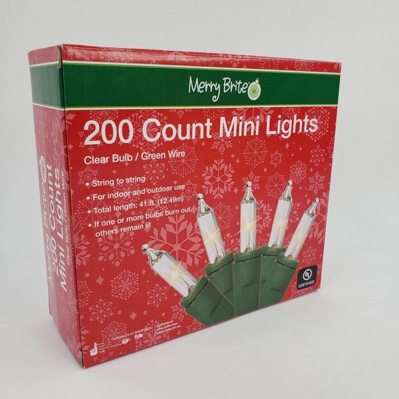 Merry Brite Holiday Merry Brite 20 Count Mini Lights Clear Bulb